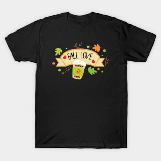 Pumpkin Spice Season Fall Love Autumn Orange Leaves Cute T-Shirt